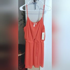 Tacera Bright Peach Midi Sundress NWT